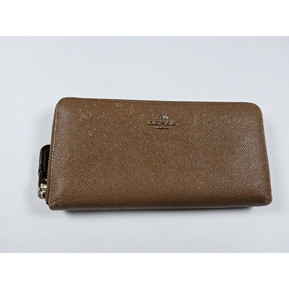 Coach Leather Zip Around Full Size Accordion Wallet - Picture 1 of 12